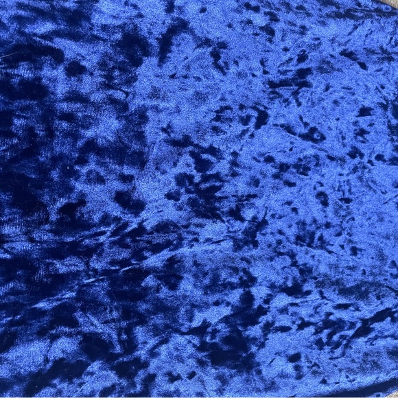 FASHION NOVA- Crushed velvet blue strapless dress - Picture 3 of 3